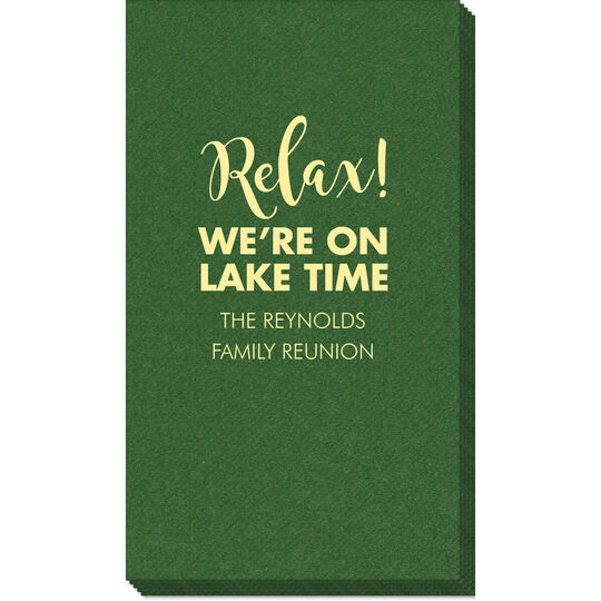 Relax We're on Lake Time Linen Like Guest Towels